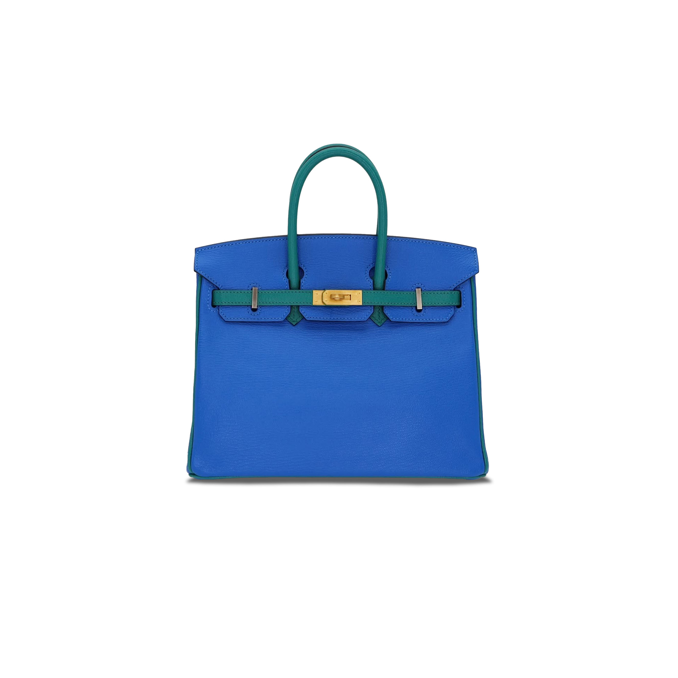 HERMES BIRKIN 30 EPSOM ELECTRIC BLUE AND PEACOCK GREEN GOLD BUCKLE H028369CK13 (30*23*15cm)